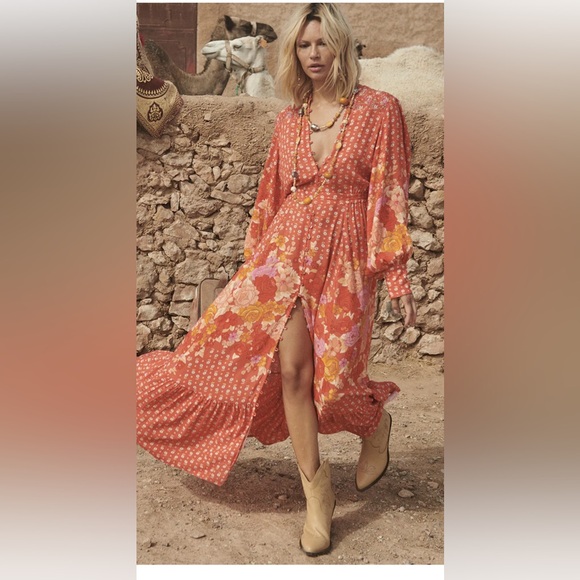 Spell and Gypsy Yellow Rose Gown in desert rose - Picture 2 of 5